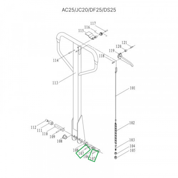 Штифт (8х50 мм) для гидравлических тележек AC25, DF25, JC20, AC30 HV Market