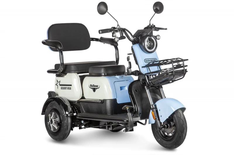 Электротрицикл Rutrike Gelbert Vega 48V/60V 600Вт Голубой HV Market
