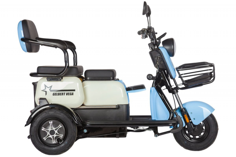 Электротрицикл Rutrike Gelbert Vega 48V/60V 600Вт Голубой HV Market