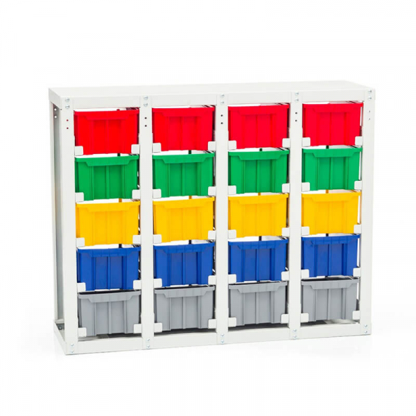 Стеллаж с направляющими стационарный односторонний V3-20 ячеек