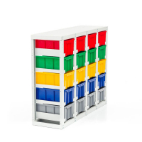 Стеллаж с направляющими стационарный односторонний V3-20 ячеек HV Market