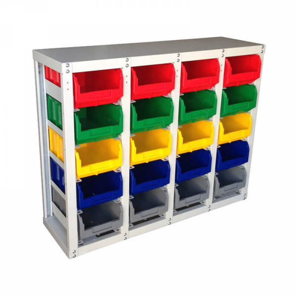 Стеллаж с направляющими стационарный односторонний V3-20 ячеек