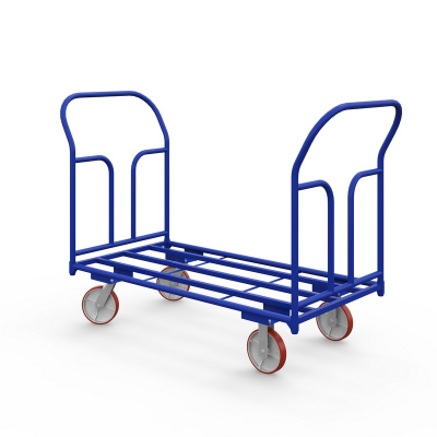 Тележка каркасная с двумя ручками ТКД 4 (600х1200) г/п 500 кг.150 чугун/полиуретан