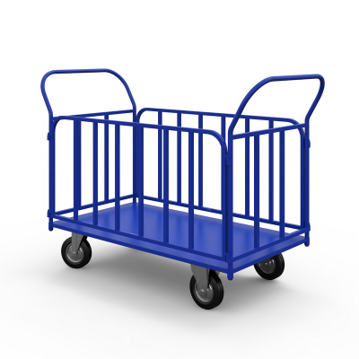 Тележка платформенная с трубчатыми бортами ТБ 1 (500х800) г/п 450 кг.160 черная резина