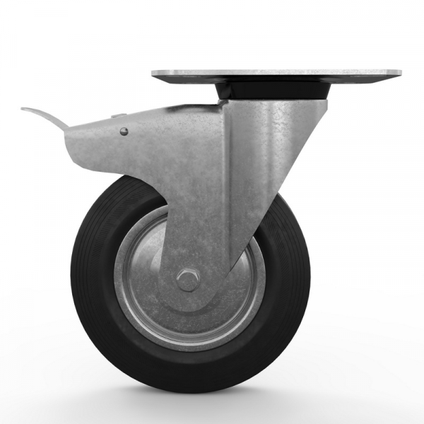 SCb 160 колесо пром.пов.с тормозом (11160 B,  Ч.Р.) HV Market