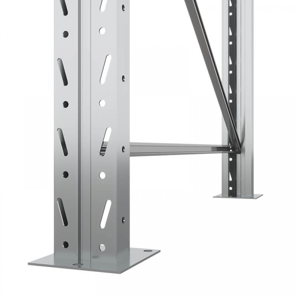 Секция приставная стеллажа металлического паллетного 4500х1800х1100 мм. Ярусы: пол+3