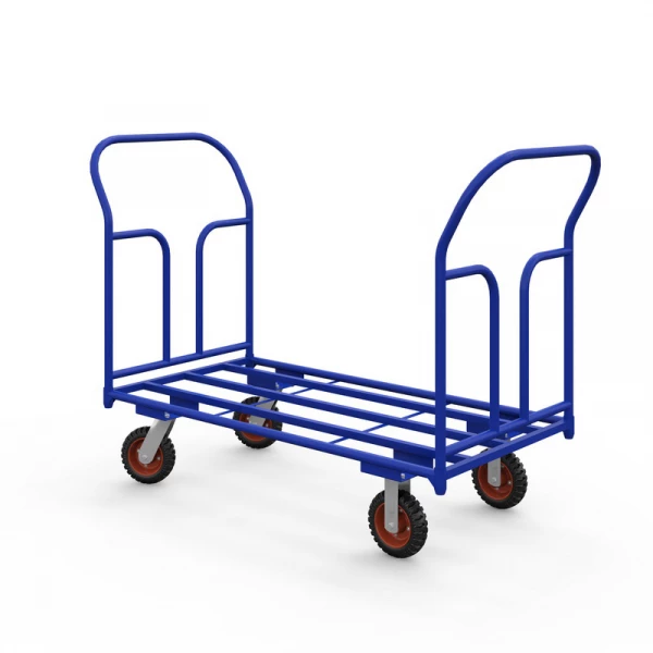 Тележка каркасная с двумя ручками ТКД 10 (800х1800) г/п 500 кг.200 литая протекторная резина