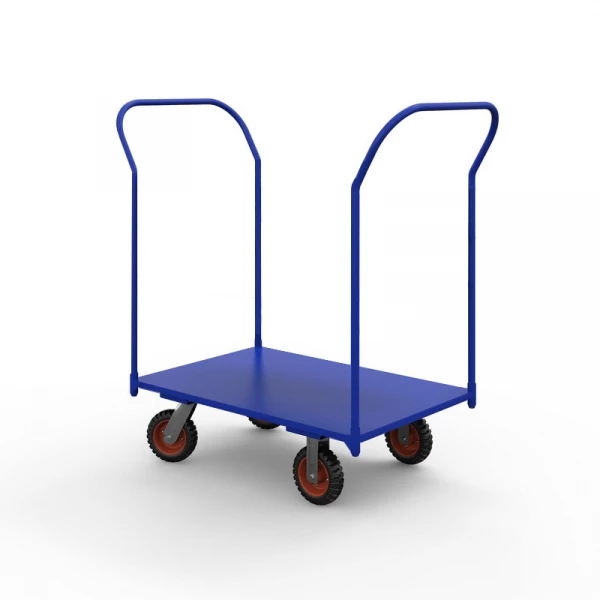 Тележка платформенная с двумя ручками ТЯ 4 основание (600х1200) 160 черная резина