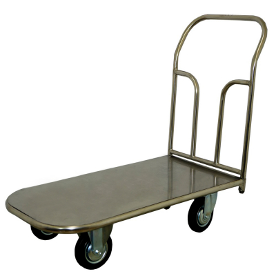 Тележка платформенная из нержавеющей стали ТП НЖ 2 (600х900) г/п 300 кг.125 черная резина