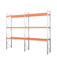 Две секции стеллажа металлического паллетного 5000х1800х1100 мм. Ярусы: пол+3 HV Market