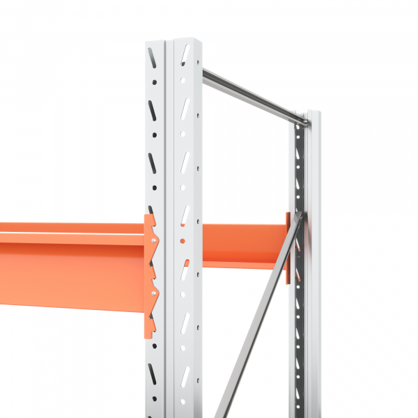 Две секции стеллажа металлического паллетного 5000х1800х1100 мм. Ярусы: пол+3