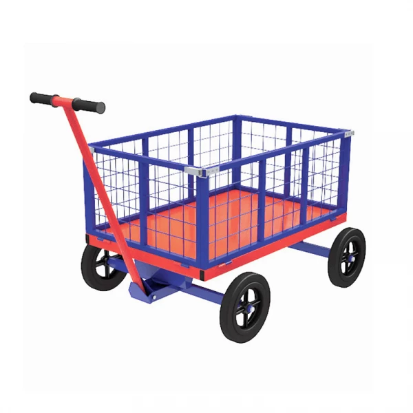 Тележка с поворотной осью ТПОБ 5 С (700х1200) г/п 600 кг.колеса литые чугун.обод 250 мм.