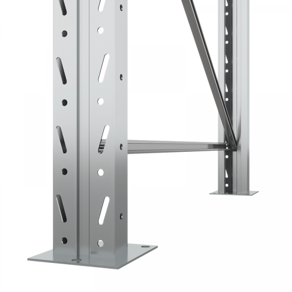 Стеллаж двойной глубины 5000х2700х1100 мм. Уровни хранения: пол+3 (2400 кг на ярус)