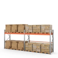 Две секции стеллажа металлического паллетного 2000х2700х1100 мм (70.1.5). Ярусы: пол+1 HV Market