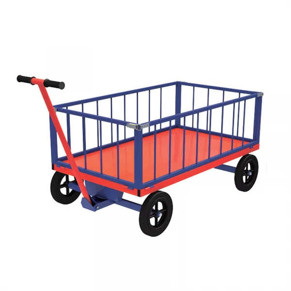 Тележка с поворотной осью ТПОБ 7 Т (800х1400) г/п 600 кг.колеса литые чугун.обод 250 мм.