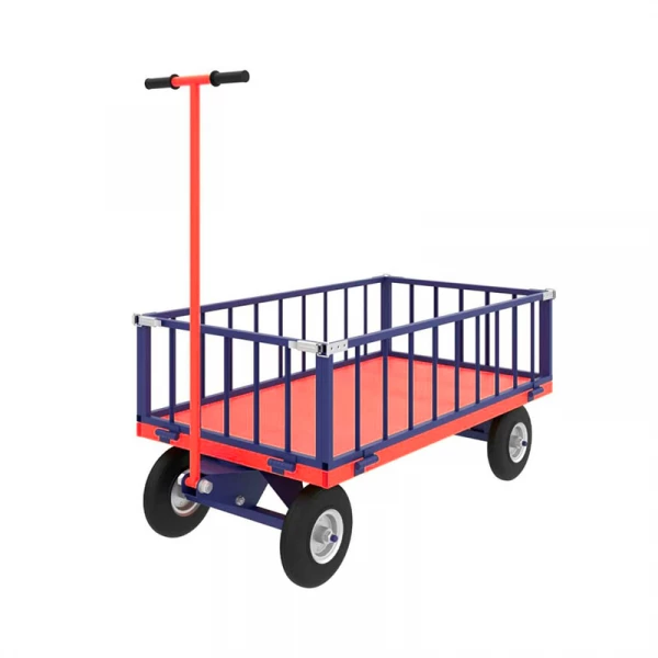 Тележка с поворотной осью ТПОБ 7 Т (800х1400) г/п 450 кг.колеса литые 250 мм.