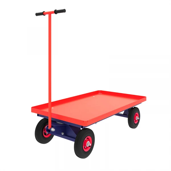 Тележка платформенная с поворотной осью ТПО 5 (700х1200) г/п 450 кг.колеса пневматичекие 250 мм
