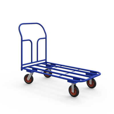 Тележка платформенная каркасная ТК 3 (600х1000) г/п 500 кг.160 литая протекторная резина