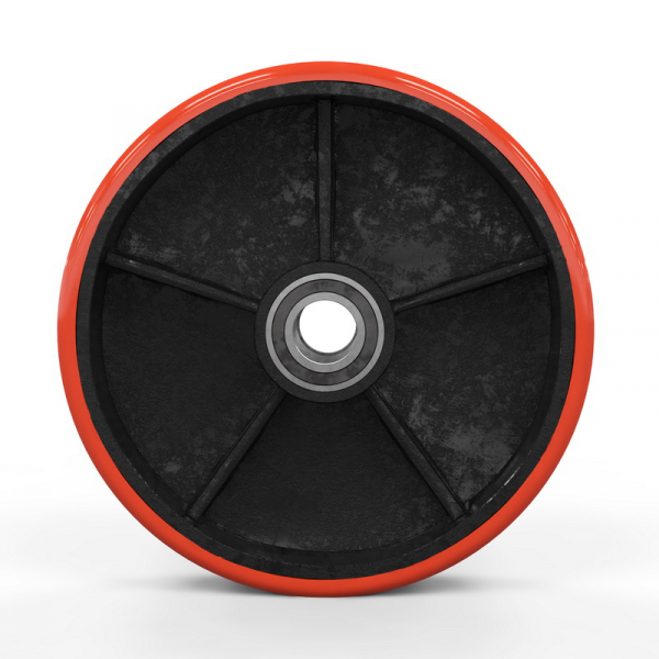 Колесо для гидравлической тележки, 200x50 мм, металл/полиуретан (с подшипниками)