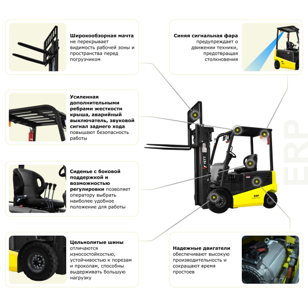 Электрический погрузчик YETT ERP16-M300-3W