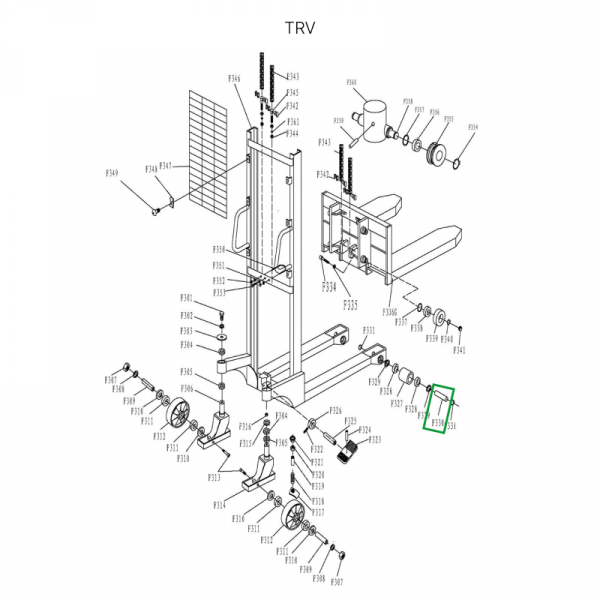 Ось подвильного ролика для TRV