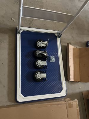 Тележка платформенная 150 кг TOR PH150 (480x740) со складной ручкой (резиновые колеса 125 мм) HV Market