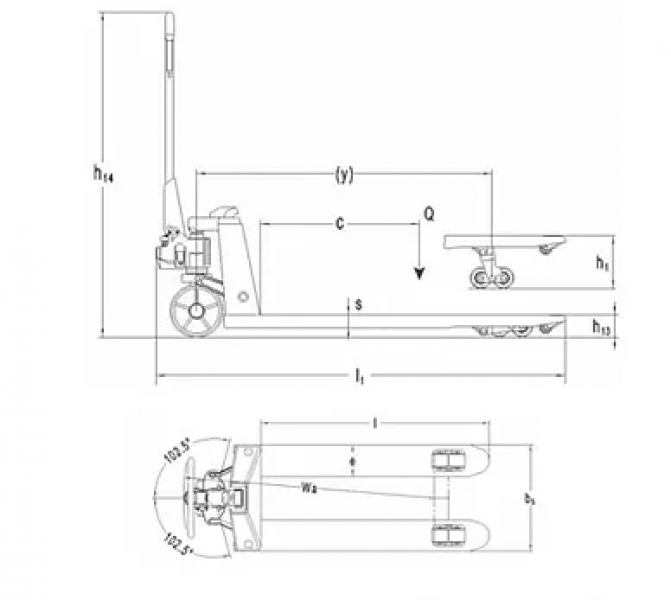 Гидравлическая тележка (рохля) HP ESE 20/5 с весами